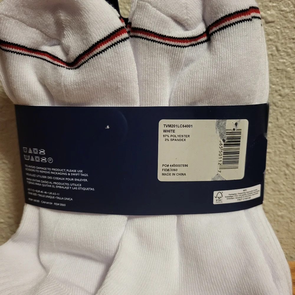NWT 12 Pairs Tommy Hilfiger White Cushion No Show Socks Men's One Size